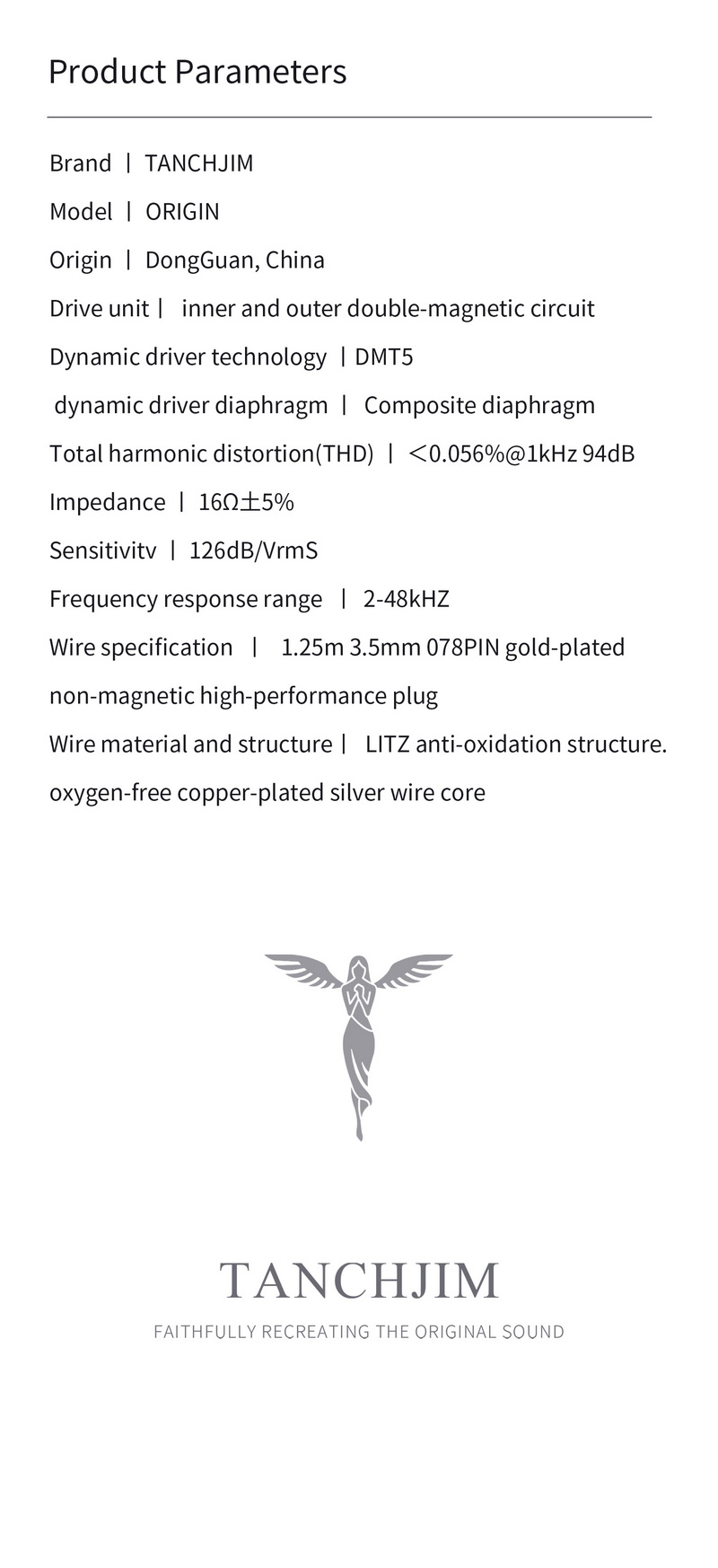 TANCHJIM Origin หูฟัง IEMs ไดรเวอร์ไดนามิก เปลี่ยนท่อนำเสียงได้ สาย OFCชุบเงิน Litz ประกันศูนย์ไทย