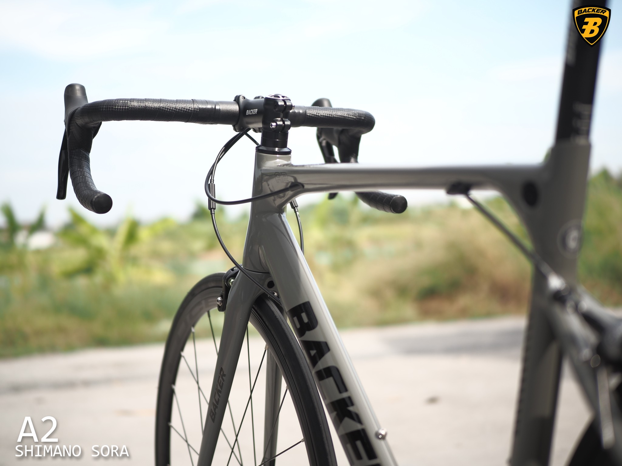 จักรยานเสือหมอบ BACKER A2 เกียร์ Shimano Sora 2*9 สปีด, เฟรมอลู ตะเกียบคาร์บอน ล้อ 700C ปี 2022