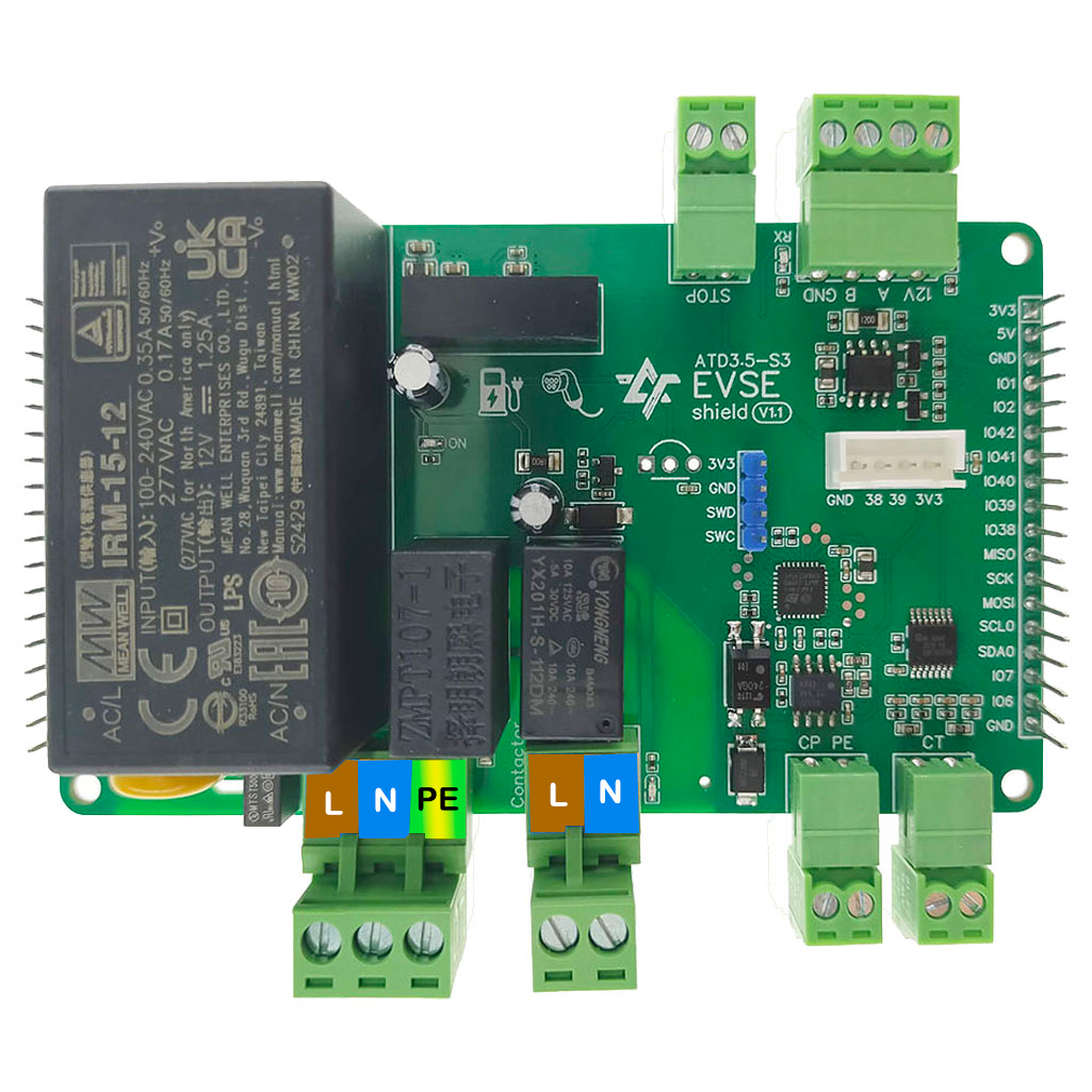 ATD3.5-S3 EVSE shield บอร์ดเสริม ATD3.5-S3 ชาร์จรถยนต์ไฟฟ้า AC