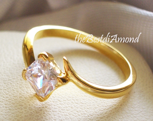ิBR030 แหวนเพชรCZ สี่เหลี่ยม(Emerald Cut) เก๋ เท่ เรียบ หรู ดูดี