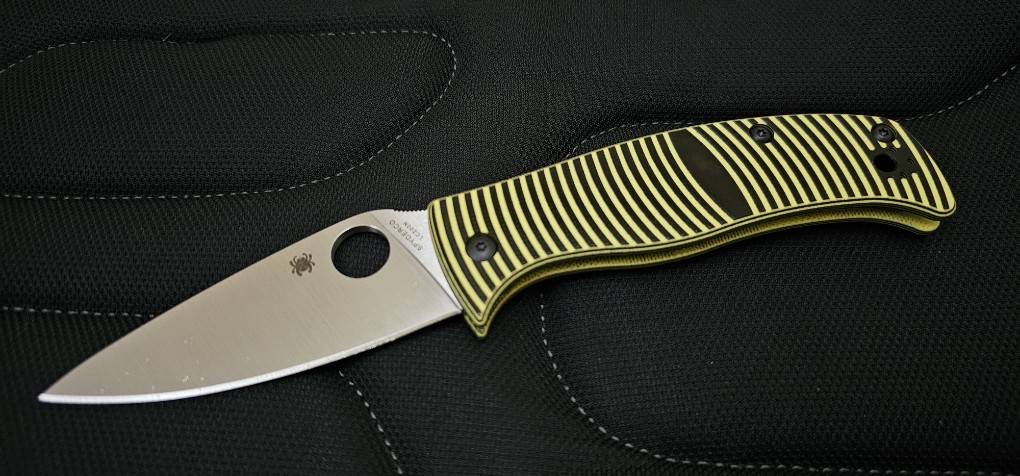 Spyderco Caribbean Compression Lock Knife Black/Yellow G-10 (Satin)