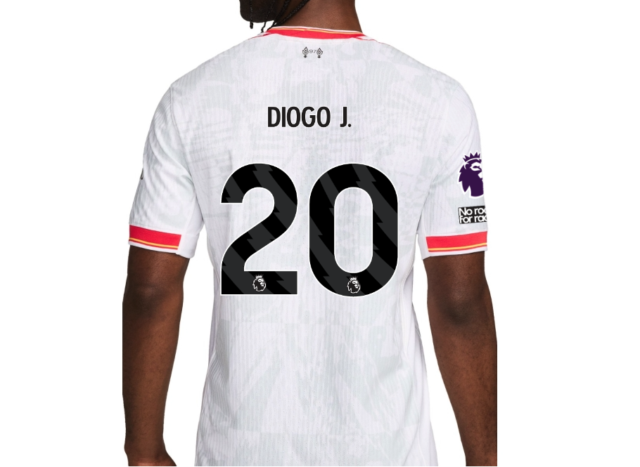 เสื้อลิเวอร์พูล 2024 2025 ชุดที่3 เวอร์ชั่นนักเตะ DIOGO J. 20 อาร์มพรีเมียร์ลีก+No Room For Racism ของแท้