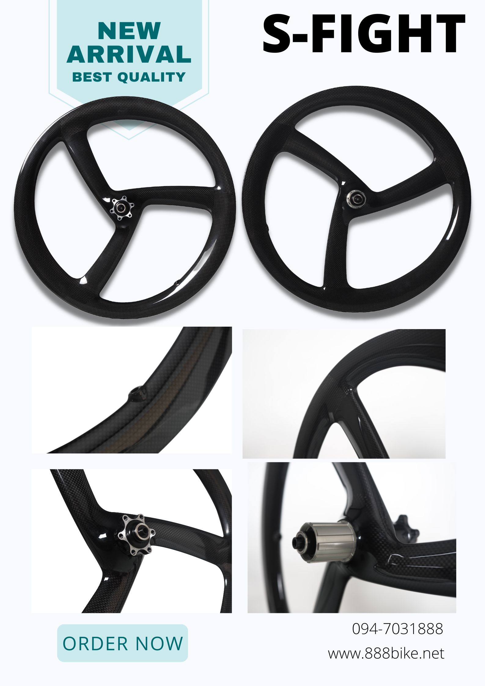 S-FIGHT TRI-SPOKE DISC CARBON 20"/451 CARBON WHEELSET