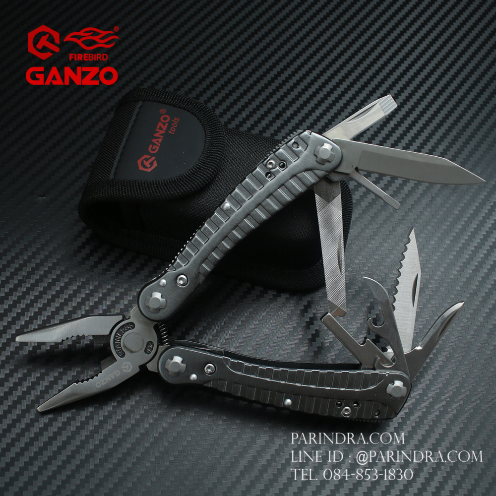 คีมอเนกประสงค์ Multi-Tools Ganzo รุ่น G105 สีเงินไทเทเนี่ยม ของแท้ 100%