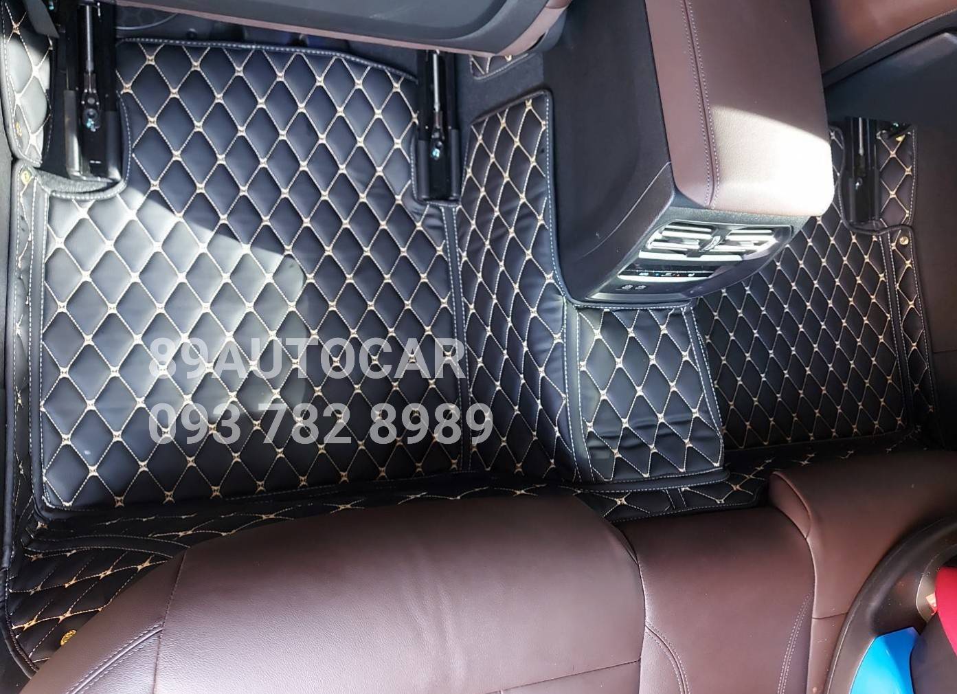 พรมรถ BMW 330LI G28 พรม6D สีดำด้ายทอง + ท้าย