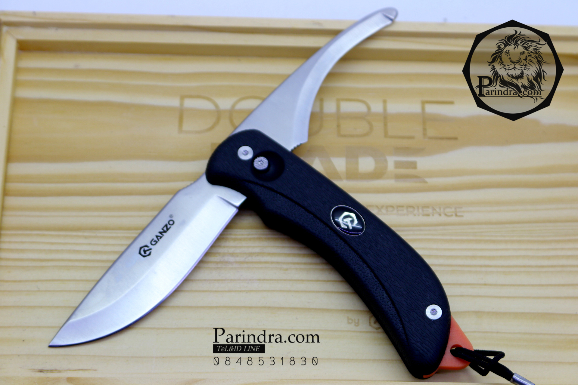 มีดใบตายเดินป่า Ganzo Double Blade Knife มีสองใบมีด กานโซ่ รุ่น G-802 สีดำ รุ่นใหม่ ล่าสุด ของแท้ 100%