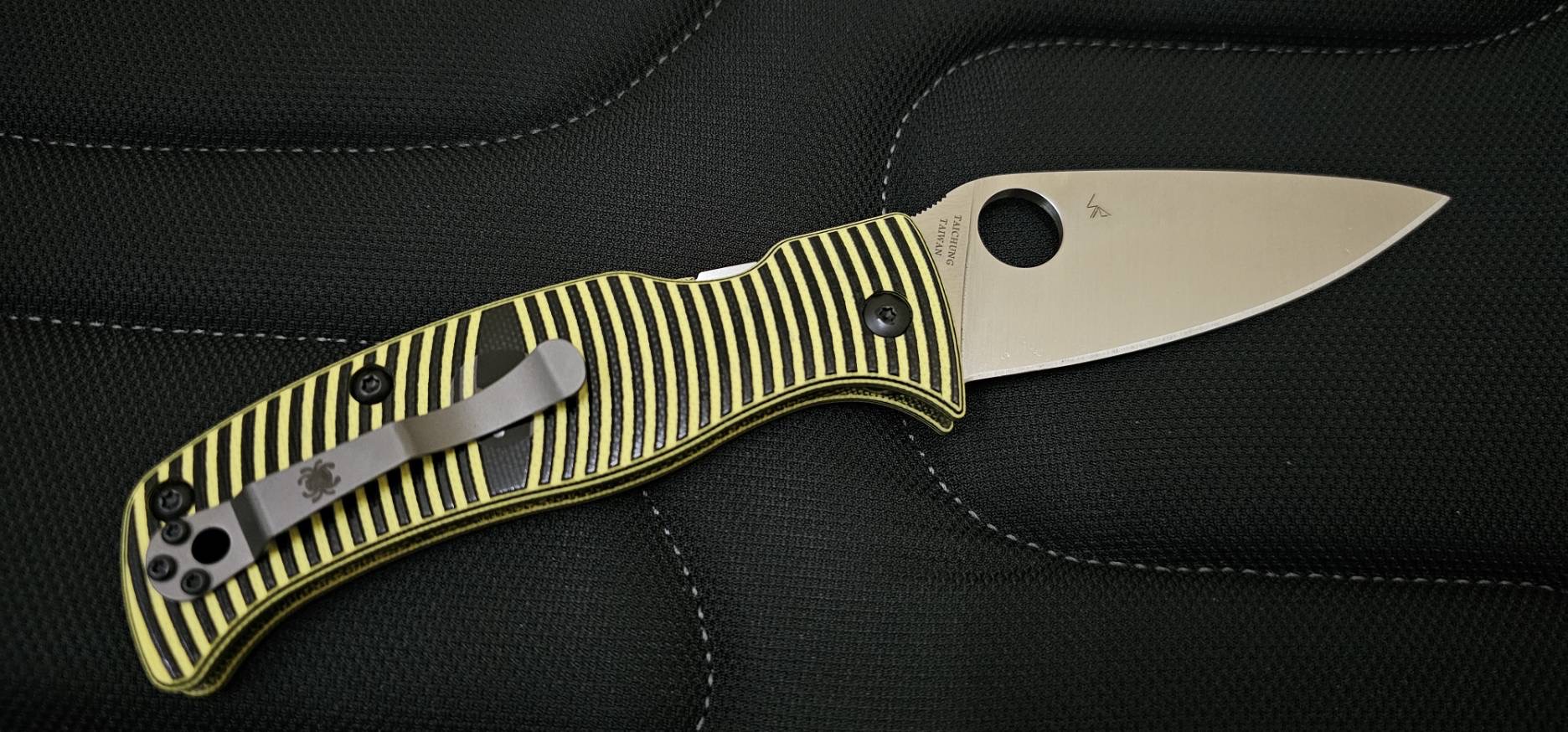 Spyderco Caribbean Compression Lock Knife Black/Yellow G-10 (Satin)