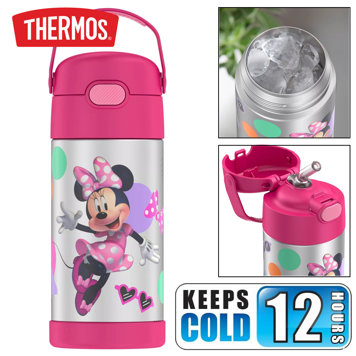 Thermos Minnie Mouse 12oz FUNtainer Water Bottle