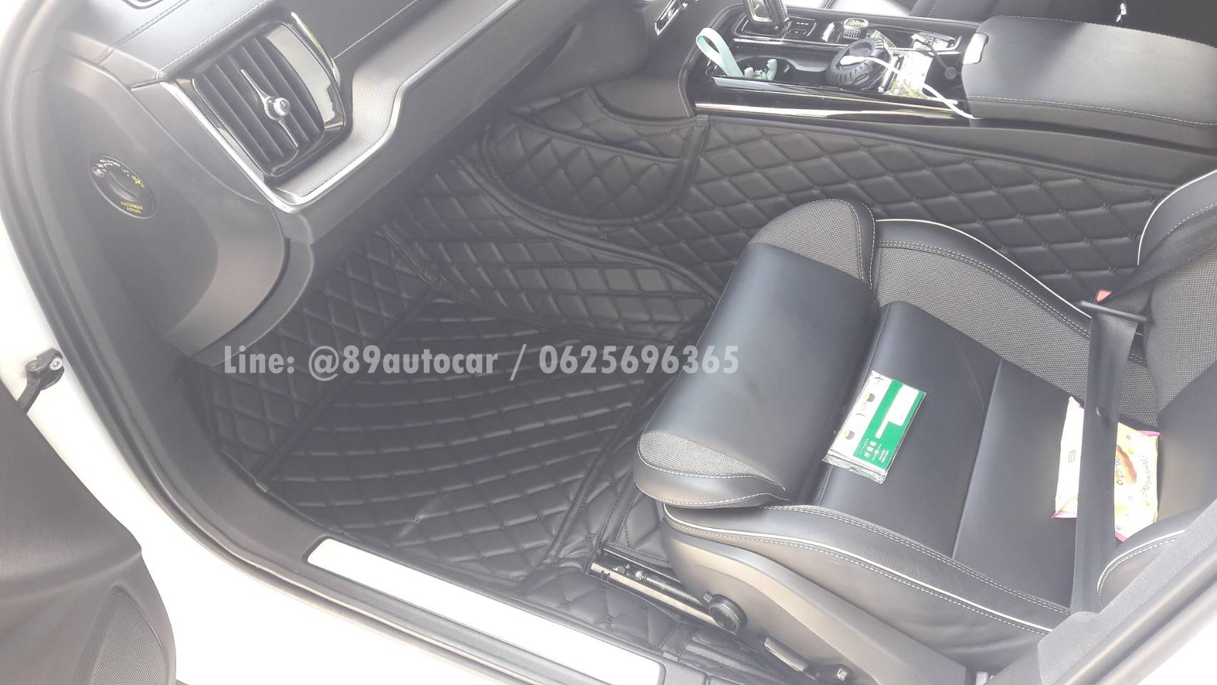พรมรถยนต์ Volvo S60 ปี 2020-2024 ปูพรม6D สีดำด้ายดำ 3 ชิ้น ในห้องโดยสาร