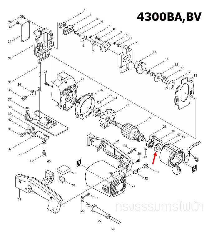 FLAT WASHER 14 Makita-มากีต้า รุ่น 4300BA [#49], 5800NB [#18], 5806B [#29] , 6905H [#26] P/N.253192-6 (แท้) ##