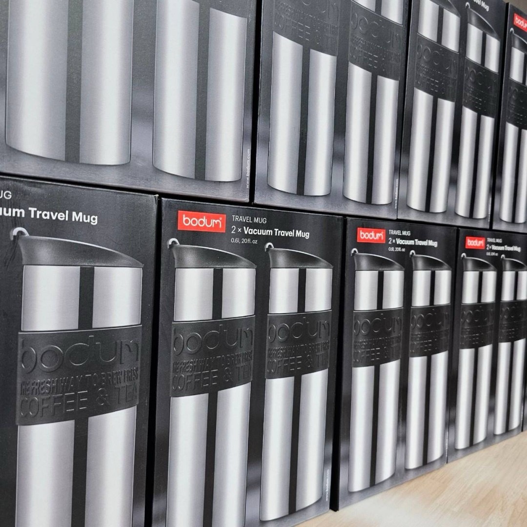 กระบอกเก็บเย็น-ร้อน แพคคู่ Bodum Stainless Steel Travel Mug 600ml × 2