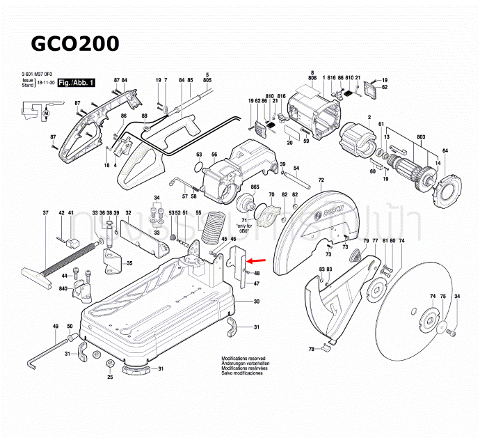 ครอบป้องกัน เครื่องตัดเหล็ก BOSCH รุ่น GCO14-24, GCO200 Pn.1609B03634 (แท้-สั่ง)