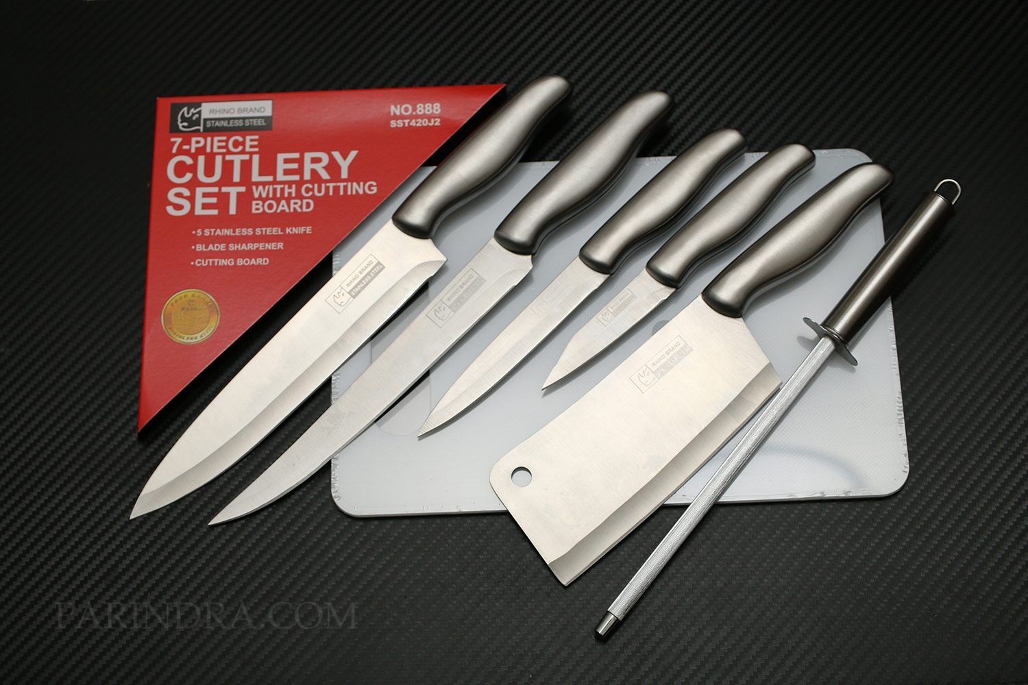 ชุดมีดทำครัวแสตนเลส RHINO BRAND No.888 7-PIECE CUTLERY SET (ของแท้)