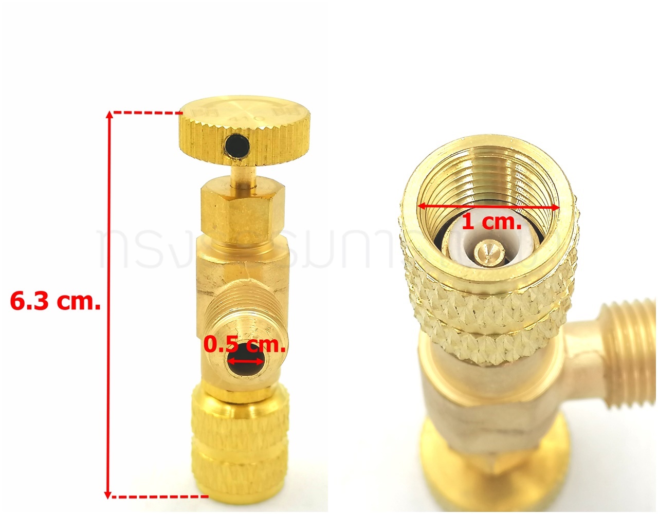 หัวแปลงน้ำยาแอร์ R22 ออก R22(ทองเหลืองแท้)