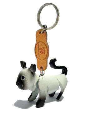 พร้อมส่ง พวงกุญแจหนังแท้ Handmade รูปแมว