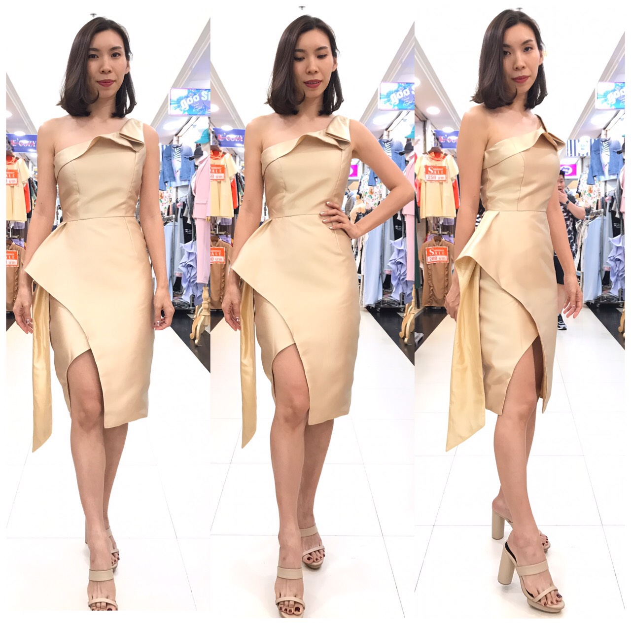 ชุดเพื่อนเจ้าสาว สีทอง โรสโกล รวมแบบ ตัวอย่าง สั่งสีและแบบอื่นๆได้ เช่า 500