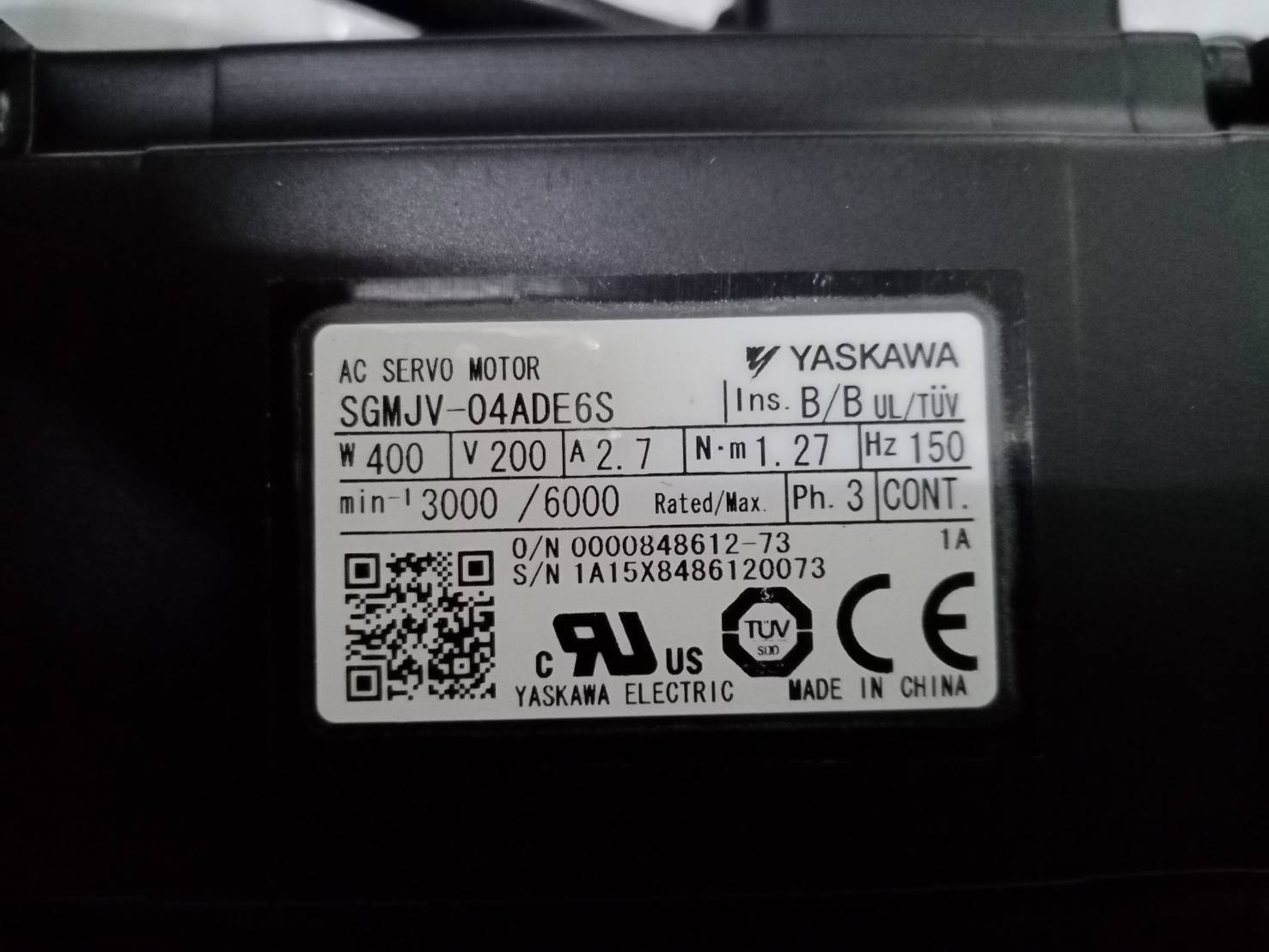 SGMJV-04ADE6S SERVO MOTOR " YASKAWA "