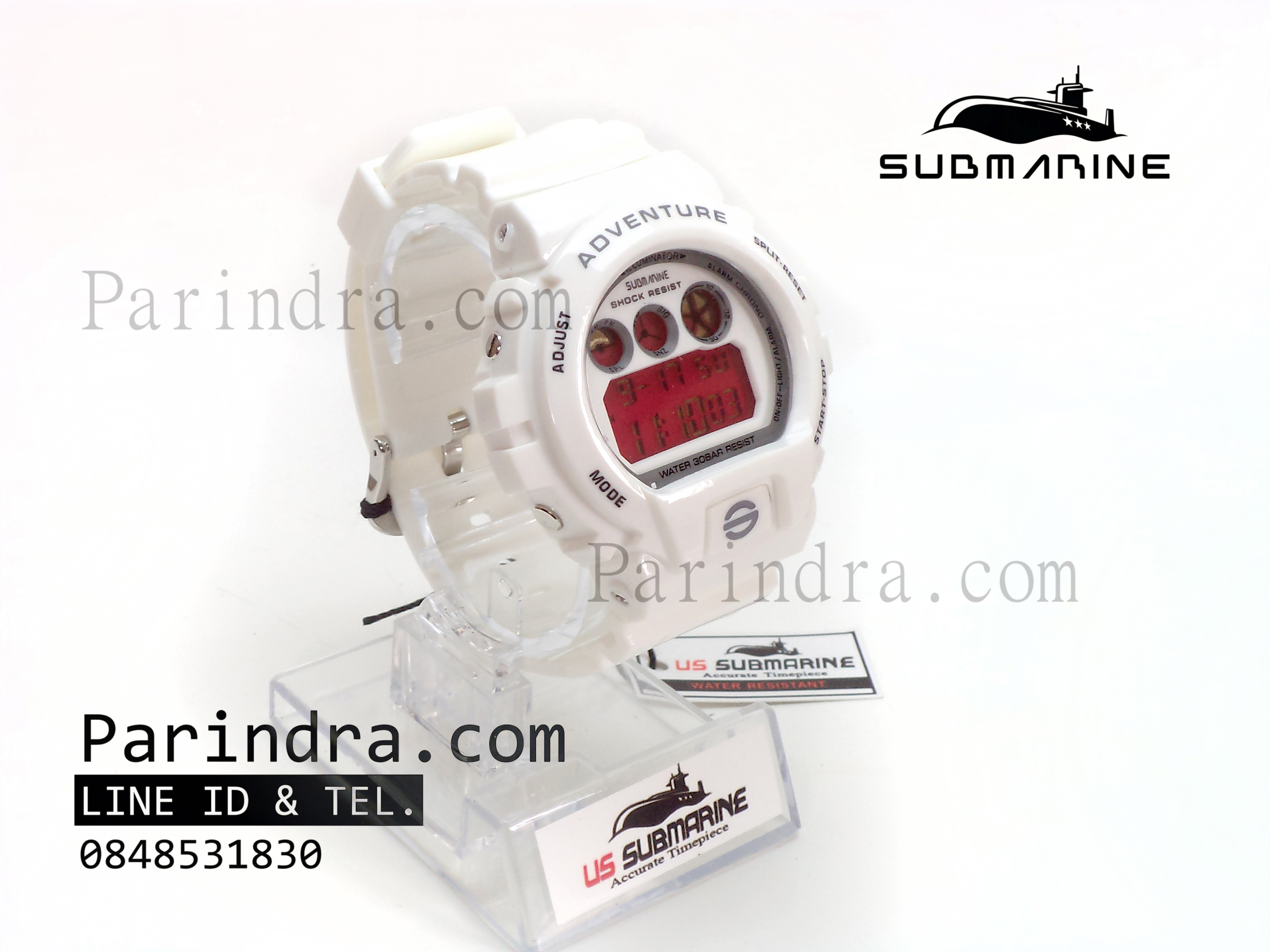 นาฬิกา US submarine Adventure Protector รุ่น TP1279M สีขาว พื้นหลังชมพูเข้ม