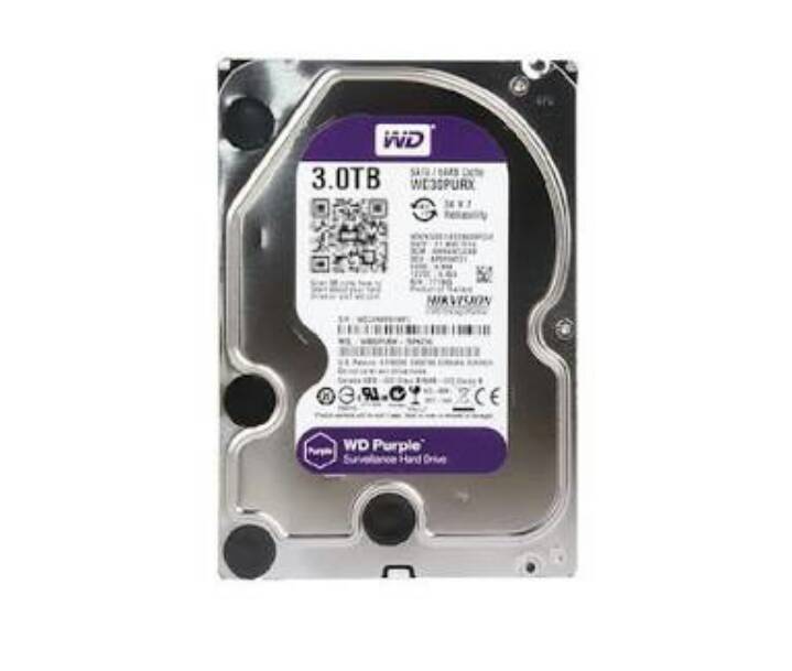WD SATA HDD 3 TB Purple (สีม่วง) เหมาะกับ กล้องวงจรปิด 8 -16 จุด รุ่น HDD3TB