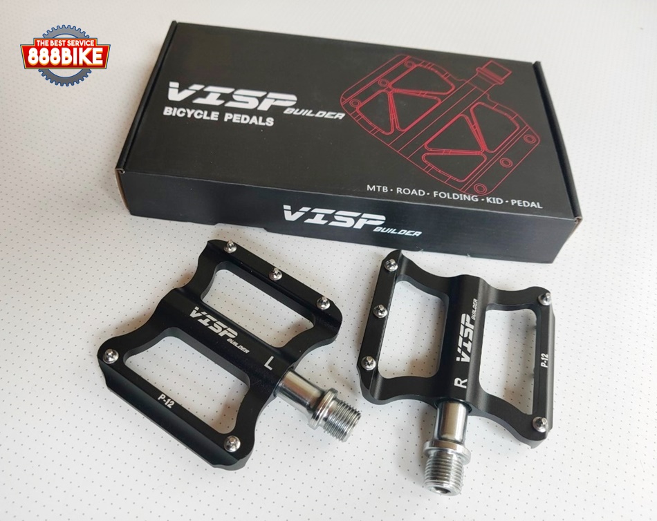 บันไดจักรยาน VISP P-12 ALLOY PEDALS, DU-BEARING สีดำ เบา ลื่นสุดๆ