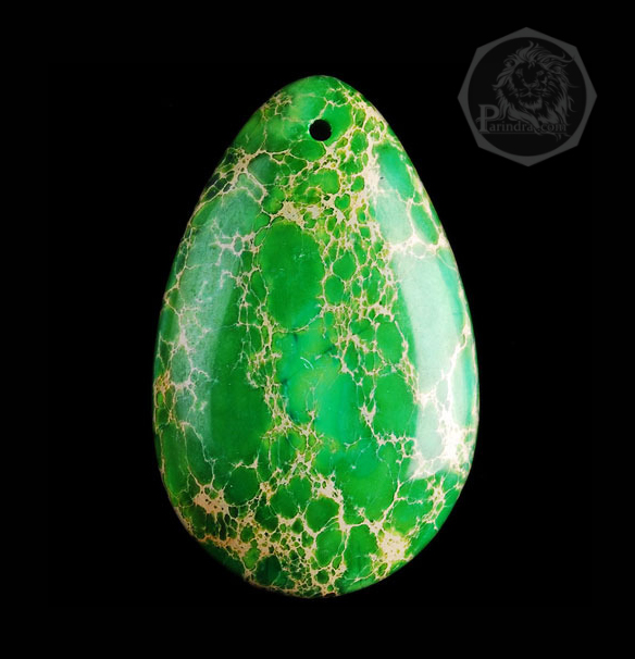 จี้สร้อยคอ หินSea Sadiment Jasper สีเขียวมรกต สำหรับห้อยคอ หรือพวงกุญแจ คัดสวยพิเศษ #SSJ005