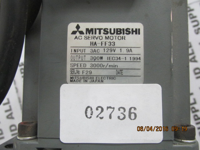SERVO MOTOR “ MITSUBISHI ” รุ่น HA-FF33