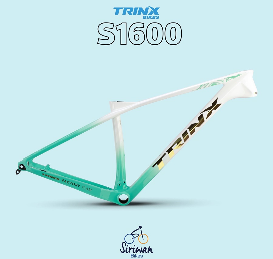 TRINX S1600 PRO เฟรมเสือภูเขา HARDTAIL คาร์บอน T800 29 นิว พร้อมถ้วยคอ+แกนหลัง / BOOST 12x148 กระโหลกอัด PRESSFIT NEW 2023