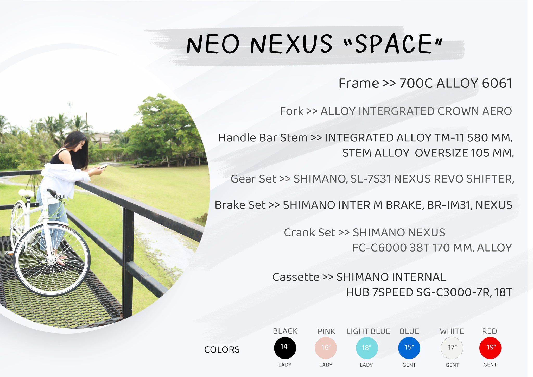 Neo Nexus Space HYBRID BIKE NEXUS 7SP, 700C WHEEL