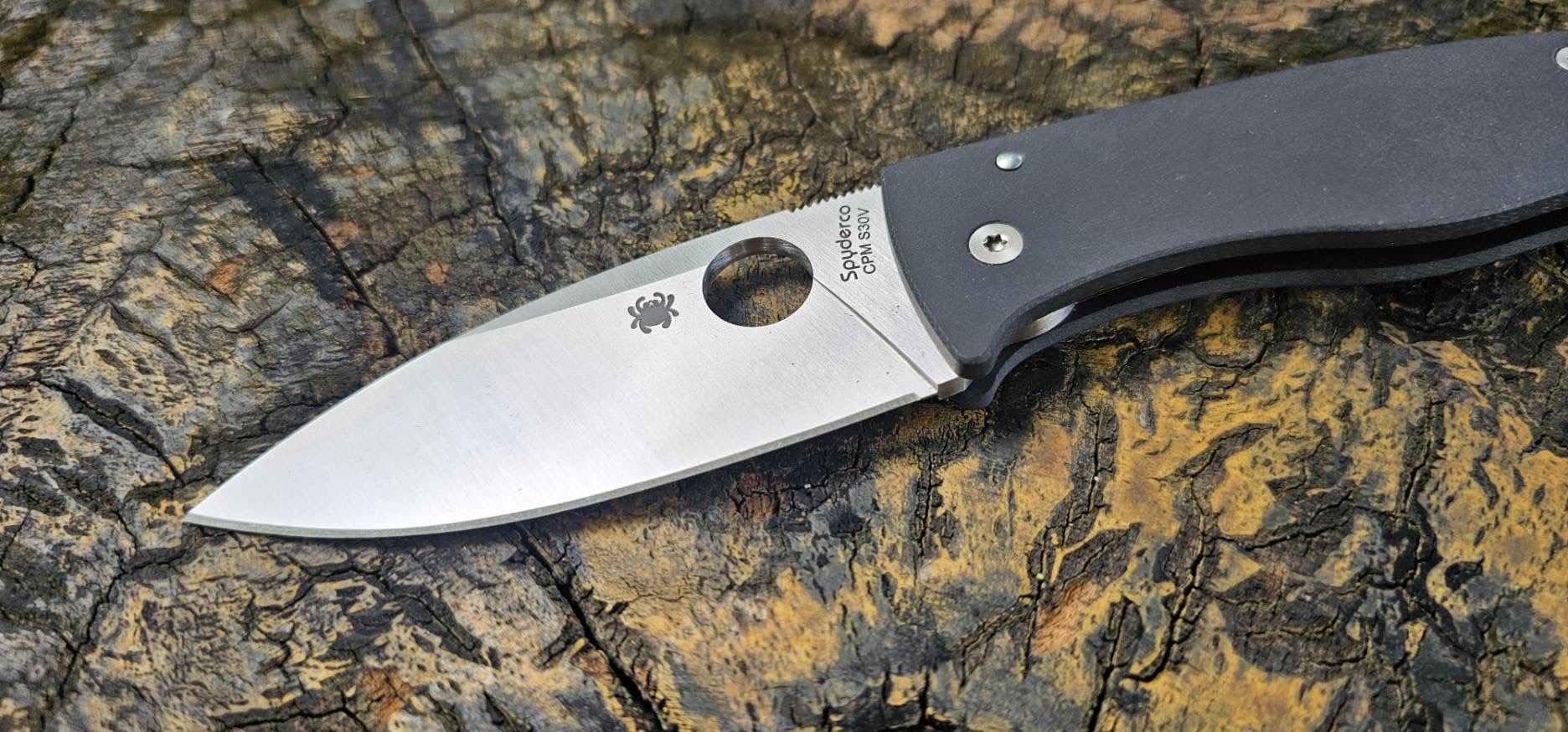 Spyderco Bodacious Compression Lock Knife Black G-10 (3.6" Satin S30V)