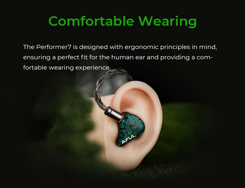 AFUL Performer 5+2 หูฟัง IEMs 7 ไดรเวอร์ 2DD+4BA+1Planar สายชุบเงินถัก8 ประกันศูนย์ไทย