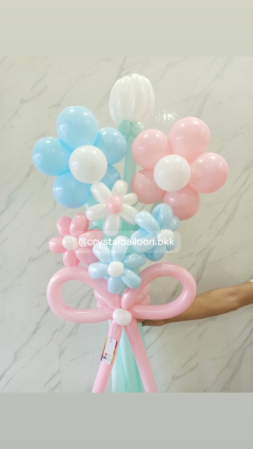Flower Balloon Medium Bouquet ช่อ 7 ดอก พร้อมตกแต่ง สามารถเปลี่ยนสีได้