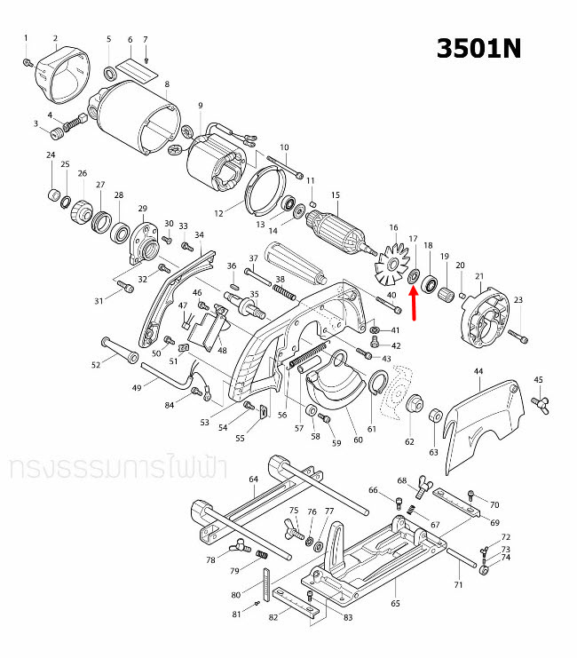 DUST SEAL 15 เลื่อยวงเดือน Makita มากีต้า HM1201 [#84], 2414 [#41], 3501N [#17], 5103N [#16], 5201N [#15], 5401N [#3], 5402 [#42] Pn.213202-1 (แท้) ##(*)