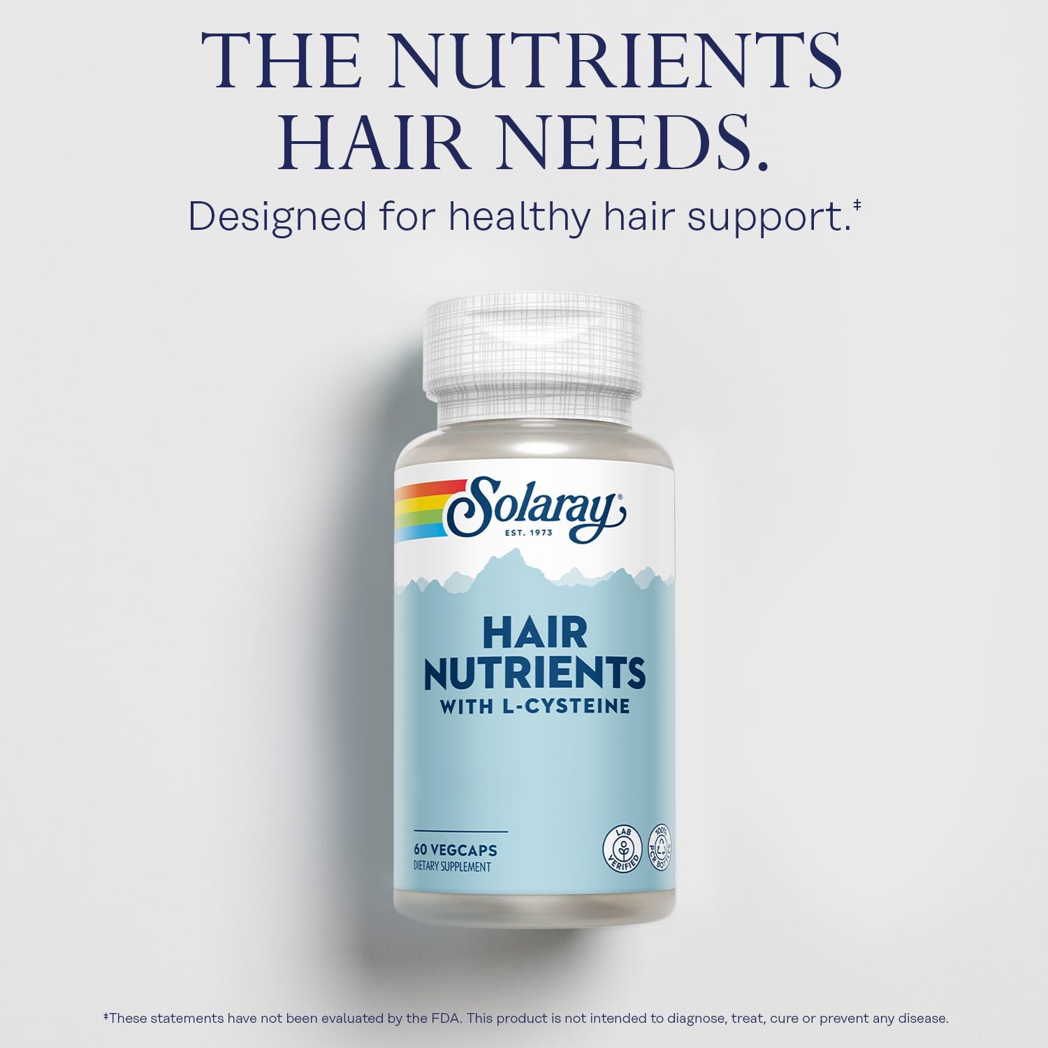 ใหม่ล่าสุด อาหารผม 14+ ชนิดในแคปซูลเดียว Solaray, Hair Nutrients With L-Cysteine