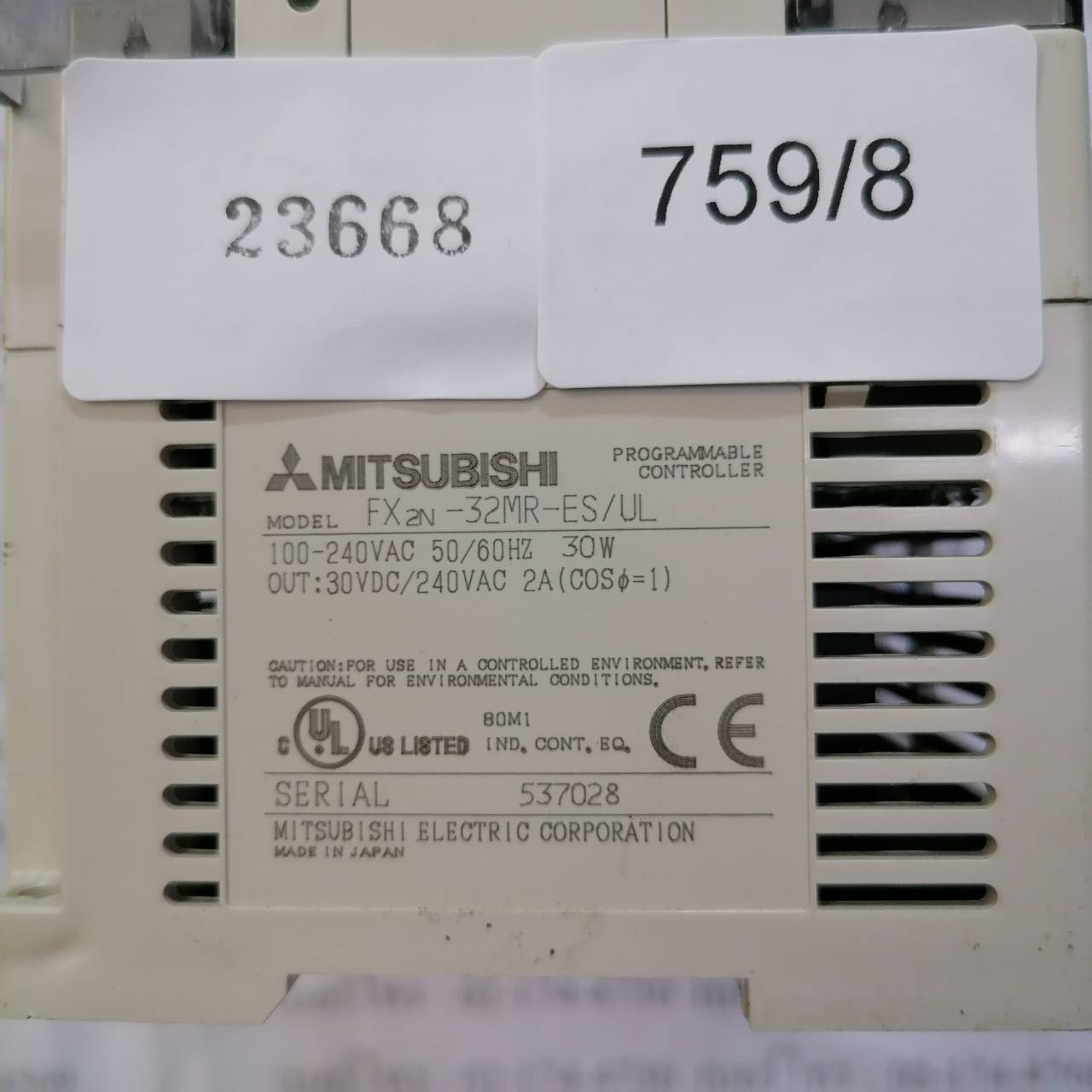 PLC “ MITSUBISHI ” รุ่น FX2N-32MR-ES-UL
