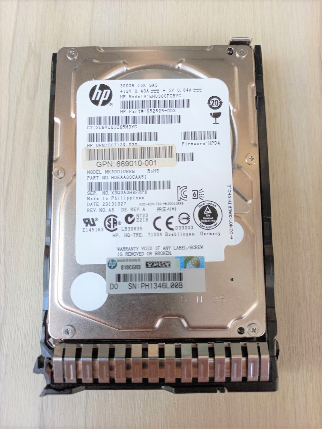 652611-B21 653960-001 652625-002 HP G8 G9 300-GB 6G 15K 2.5 SAS.