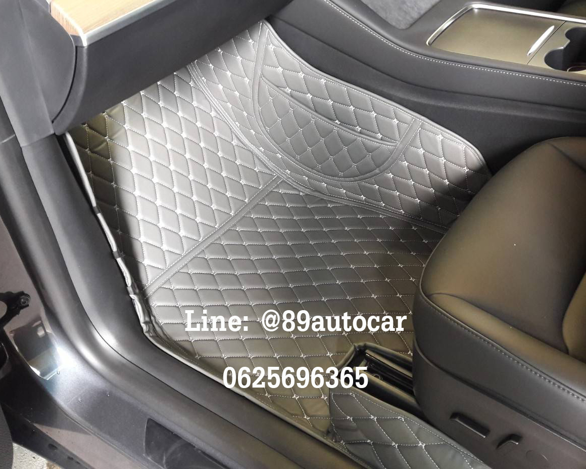 พรมรถยนต์ Tesla Model Y ปูพรม6D สีเทาด้ายเทา เต็มคัน