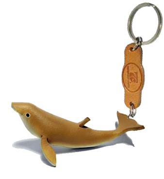 พร้อมส่ง พวงกุญแจหนังแท้ Handmade รูปปลาทะเล