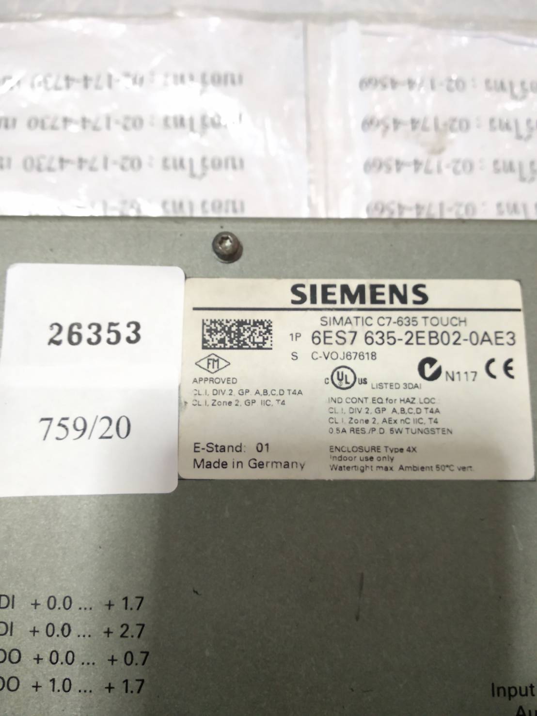 6ES7 635-2EB02-0AE3 HMI " SIEMENS "