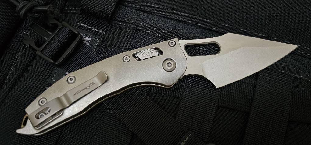 Microtech Marfione Select Manual Stitch RAM LOK Titanium Handles & Stonewash M390MK w/ Double Vapor Blast & Bronze Accents