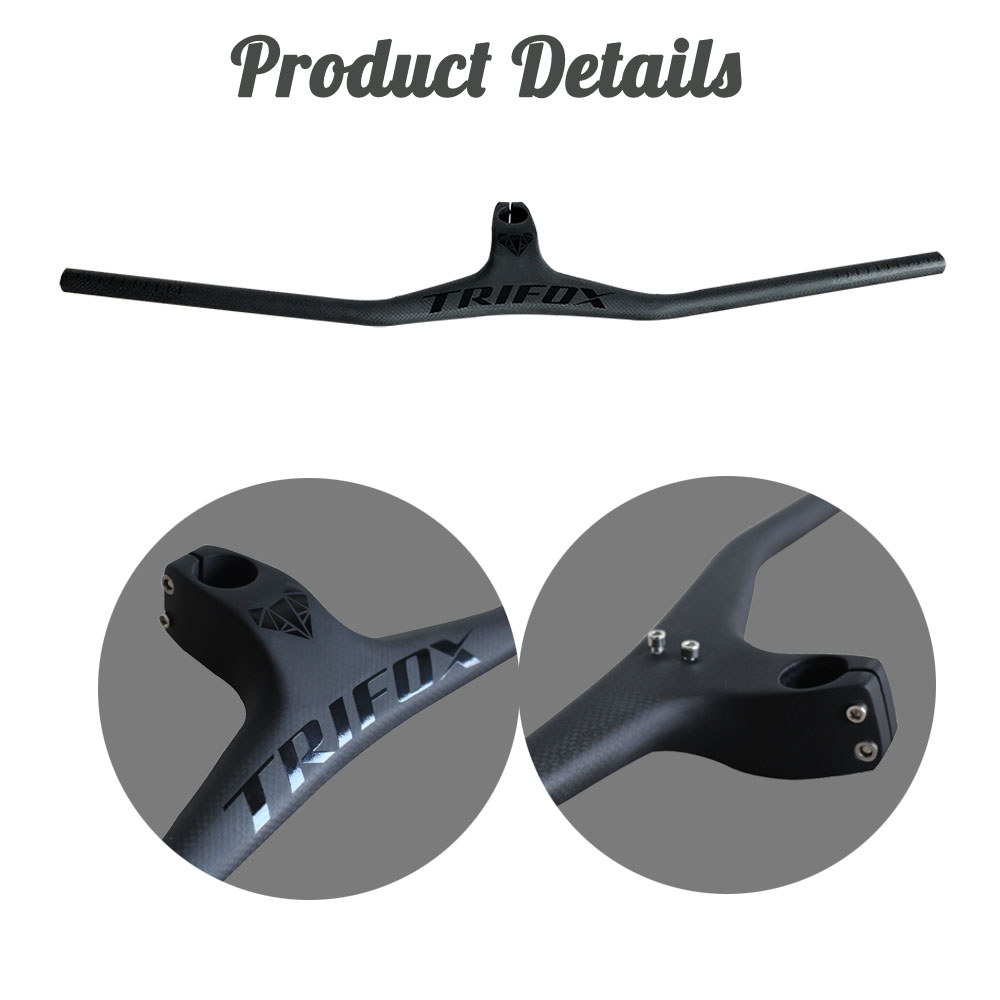 แฮนด์ตรงคาร์บอน TRIFOX TL-CHB03 Flat Integrated handlebar Mountain handle bar and Stem 2020