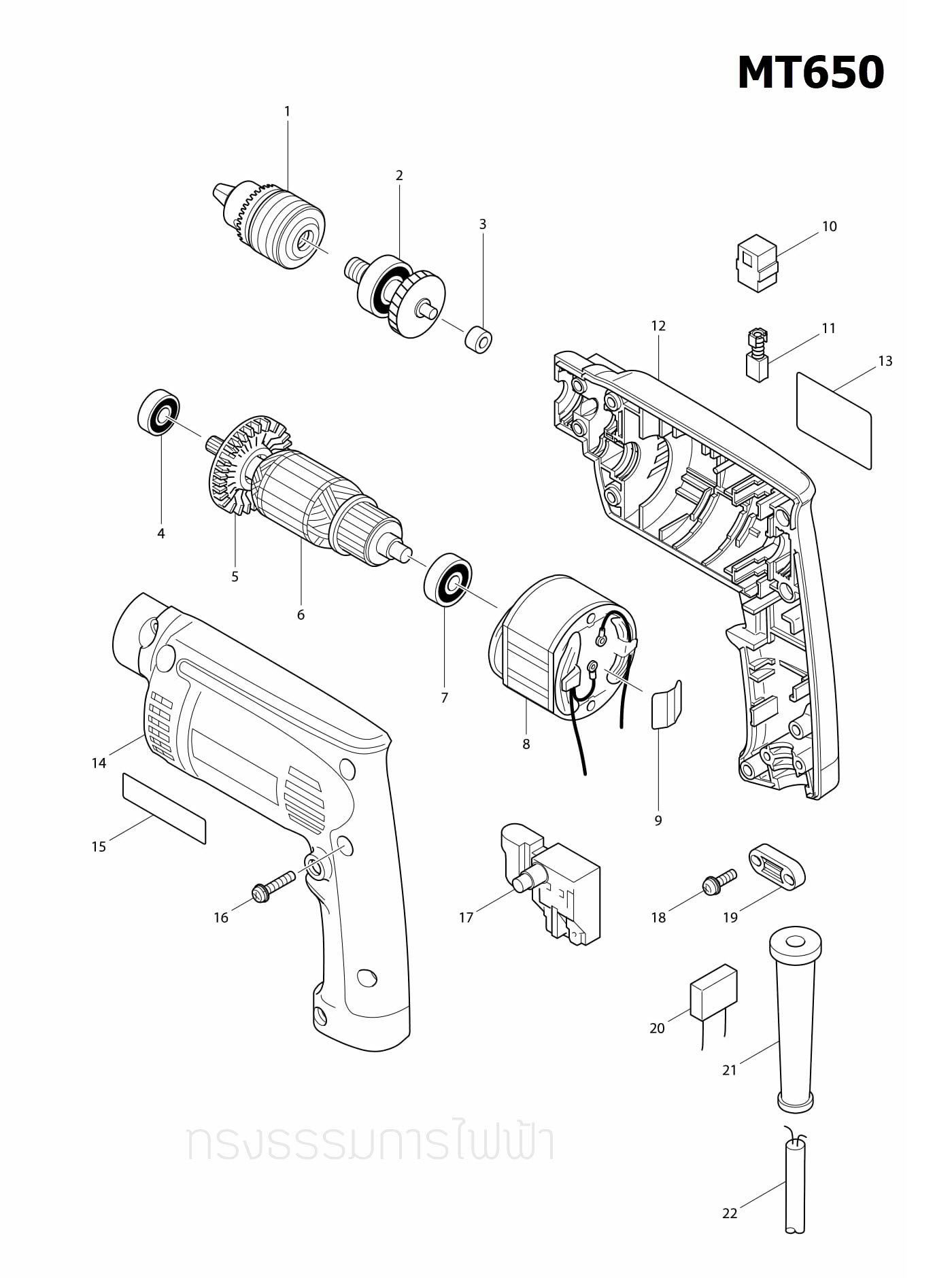 สกรู M4X14 Maktec, Makita MT650 [#18], MT811 [#5,#42], MT813 [#5, #35], M1100, M1100KX1B [#61], M3600, M3600B [#24], M4101XB [#24] Pn.265099-4 (แท้) ##(*)