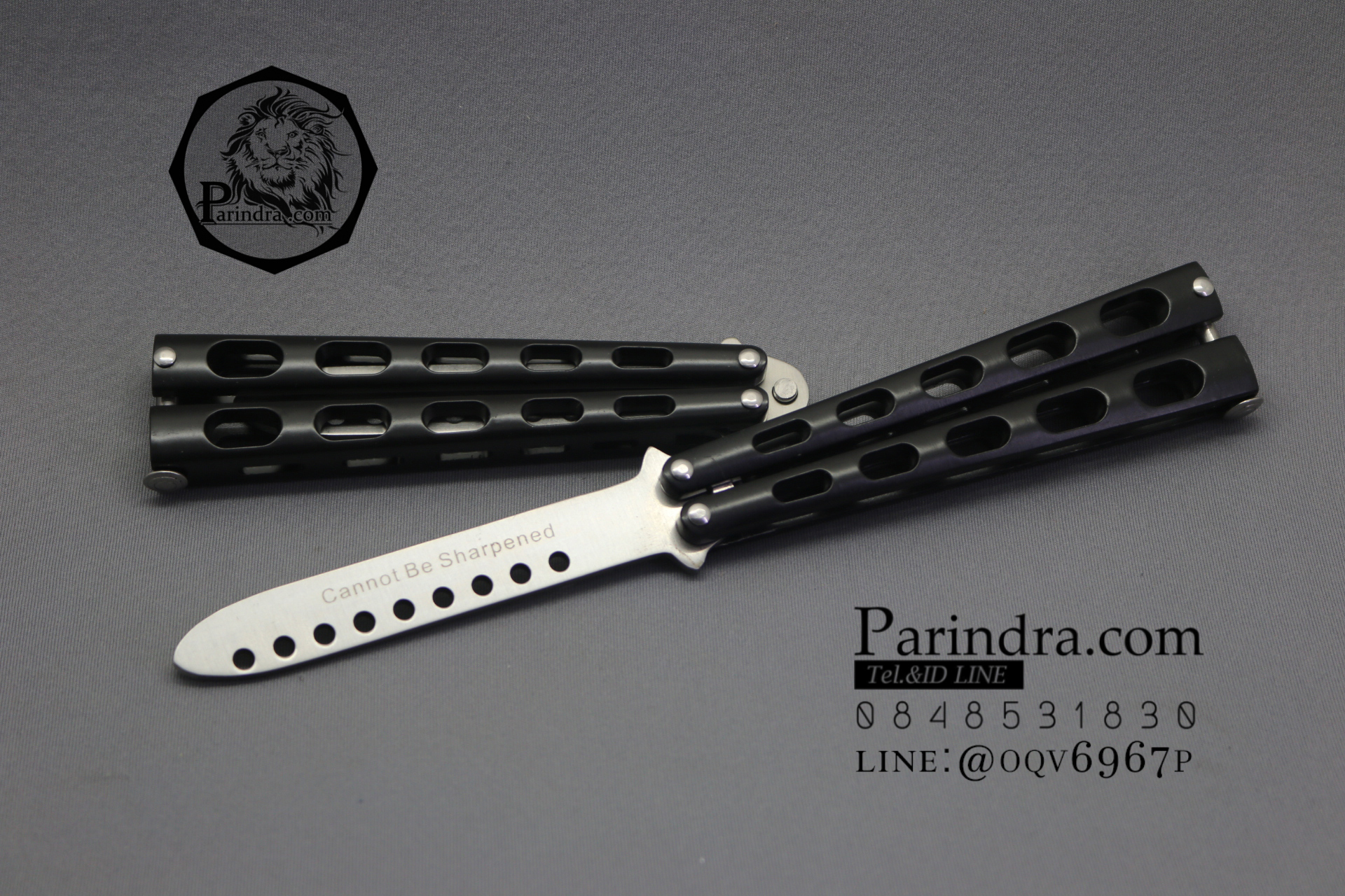 มีดบาลีซอง Balisong มีดควง มีดปีกผีเสื้อ ไม่มีคม สำหรับการฝึกควง สีดำ ขนาด 9 นิ้ว BLA021