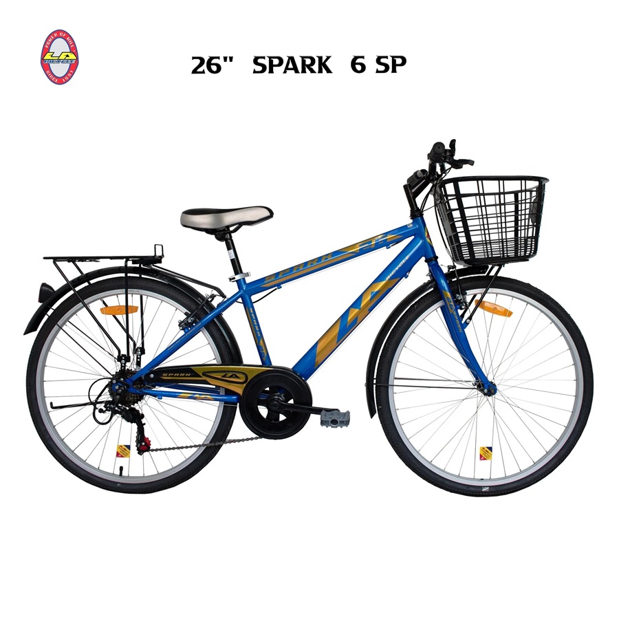 จักรยานแม่บ้าน LA Bicycle จักรยานรุ่น SPARK 26" 6speed วงล้อ 26 นิ้ว พร้อมตะกร้าหน้า