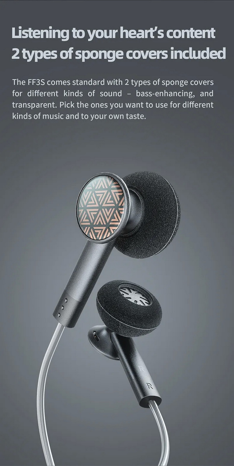 FiiO FF3S เอียบัดถอดสายได้ หูฟัง แบบ Drum ไดรเวอร์ Dynamic ไดอะแฟรมชุบ Beryllium ประกันศูนย์ไทย