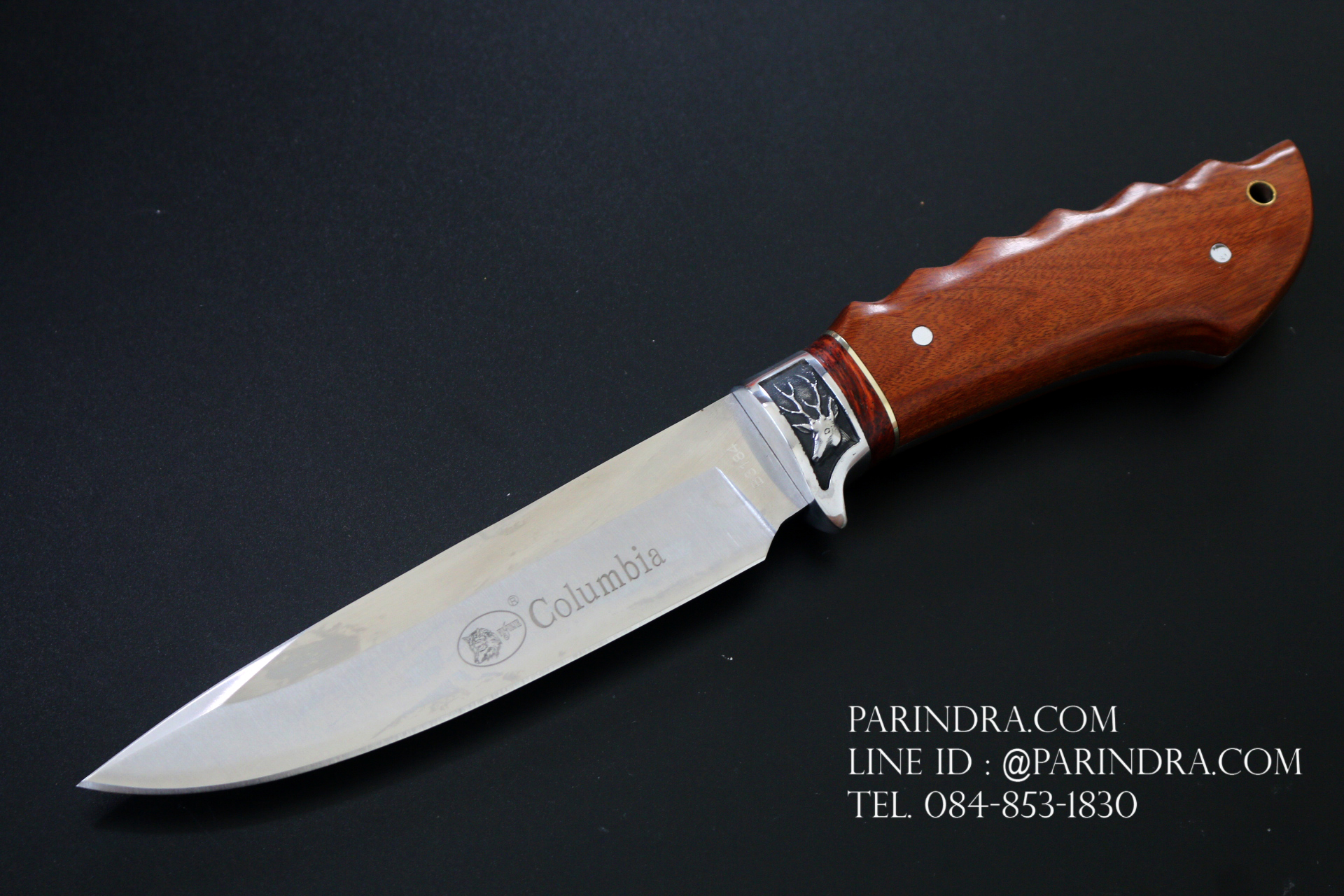 มีด Columbia A3184 ด้ามไม้คลาสสิค ขนาด 11 นิ้ว การ์ดลายกวาง