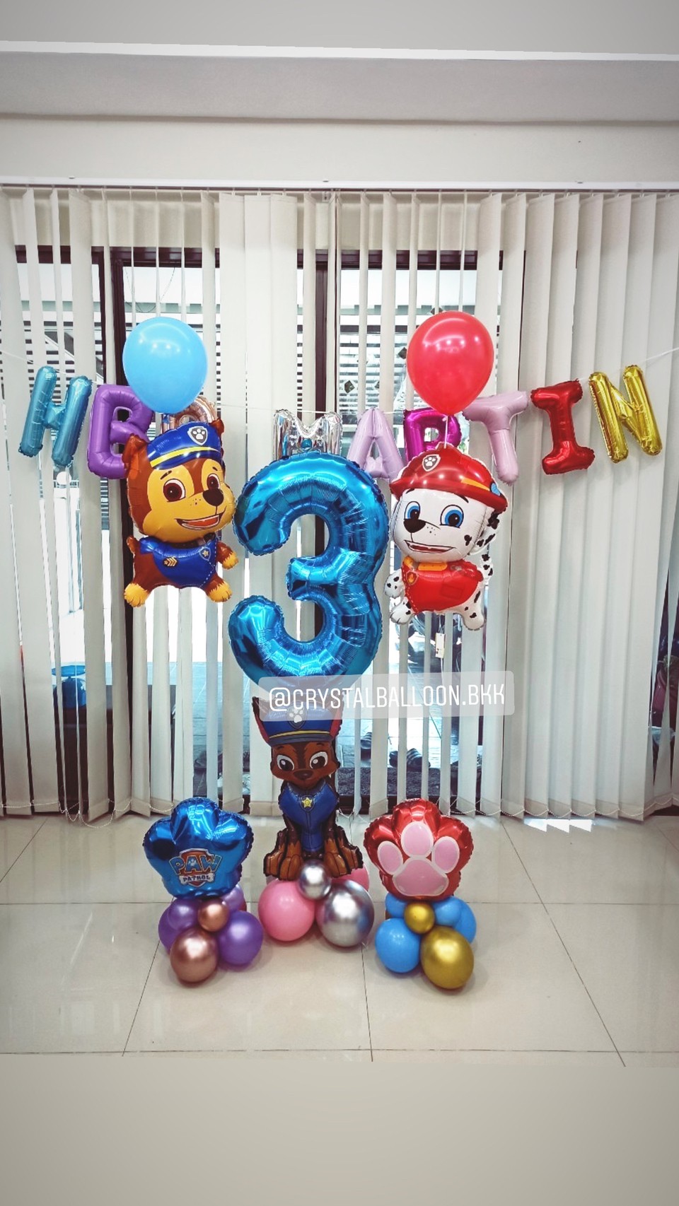 ลูกโป่ง วันเกิดเด็ก Theme Paw Patrol พร้อม ฟอยล์ตัวเลข ขนาด 40" 1 ชิ้น พร้อม ฟอยล์ตัวอักษร 9 ตัวอักษร,ฟอยล์ตั้งฐาน 3 ชิ้น พร้อมตกเเต่ง สามารถเปลี่ยนสีลูกโป่ง/เปลี่ยนสี-ฟอยล์ตัวอักษร/เปลี่ยนฟอยล์ตกแต่งได้