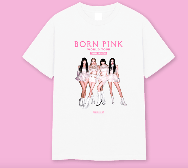 PRE. เสื้อยืด #BLACKPINK BORN PINK T-SHIRT TYPE2 สีขาว (เข้าไทยกลาง ธค.เป็นต้นไป)