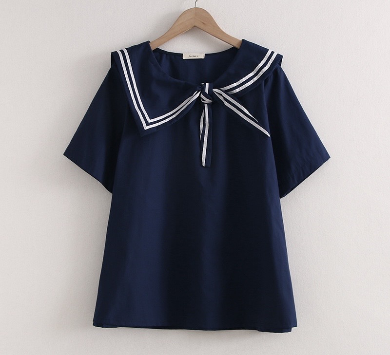 เสื้อผ้าฝ้ายแต่งปกกะลาสี