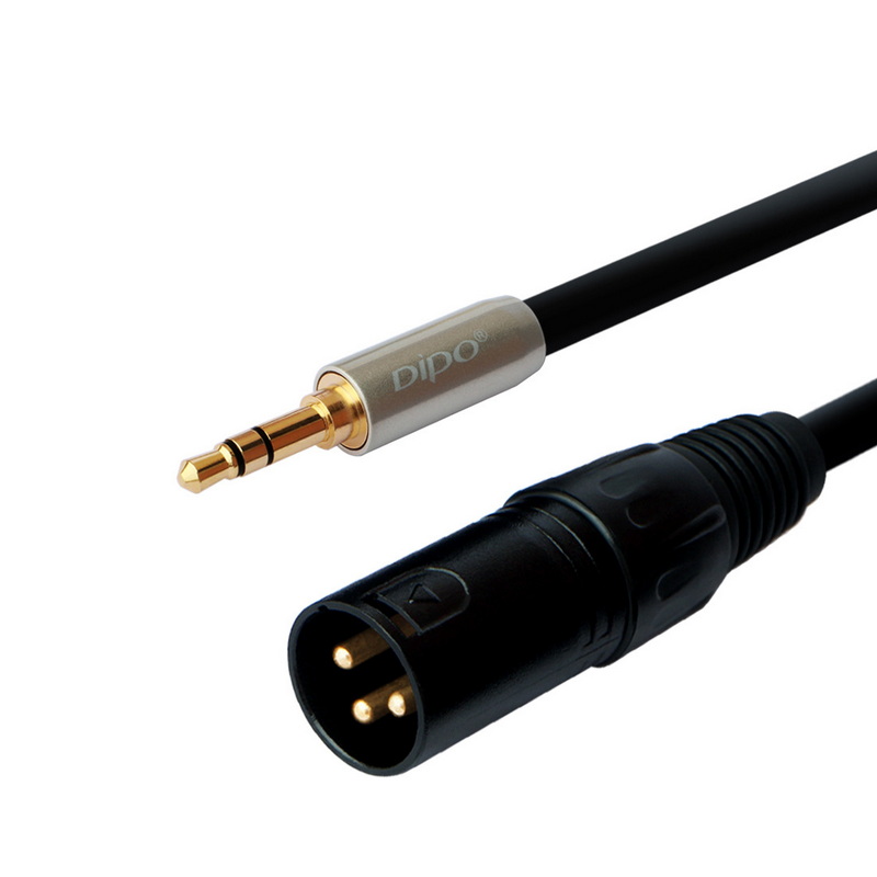 X-Tips Dipo สาย XLR ตัวผู้เป็น 3.5MM สายสัญญาณเสียงสำหรับ ไมโครโฟน