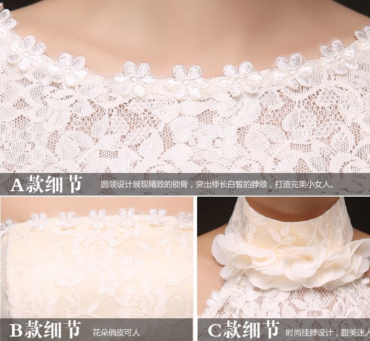 พร้อมส่ง ชุดราตรียาว ชุดเพื่อนเจ้าสาว สีครีม แบบ B เกาะอกลูกไม้ ช่วงเอวเพิ่มระบายสวย (เชือกผูกด้านหลัง)